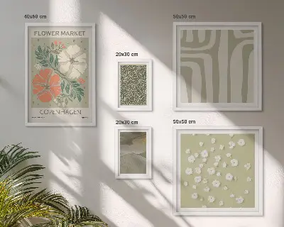 Zestaw obrazów dekoracja ścienna z motywami roślinnymi w stylu boho