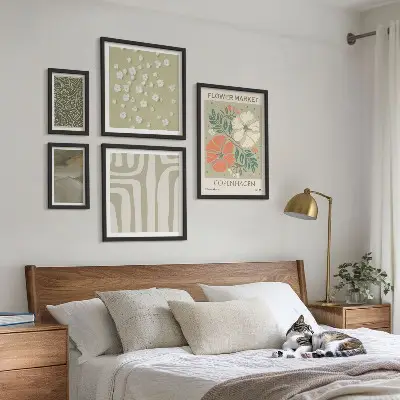 Zestaw obrazów dekoracja ścienna z motywami roślinnymi w stylu boho