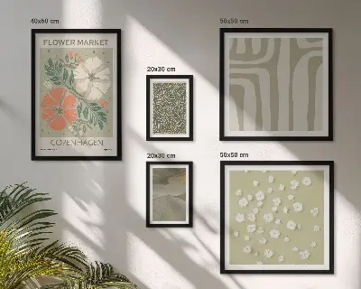 Zestaw obrazów dekoracja ścienna z motywami roślinnymi w stylu boho