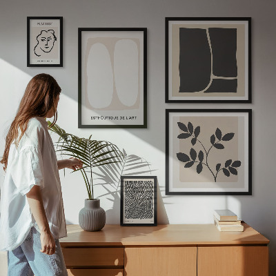 Galeria obrazów na ścianę Stylowe grafiki minimalizm linie