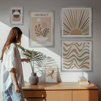 Galeria obrazów na ścianę Stylowe abstrakcje roślinne
