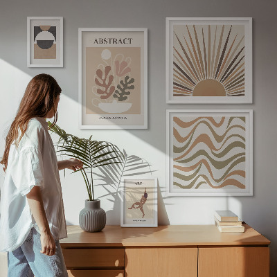 Galeria obrazów na ścianę Stylowe abstrakcje roślinne