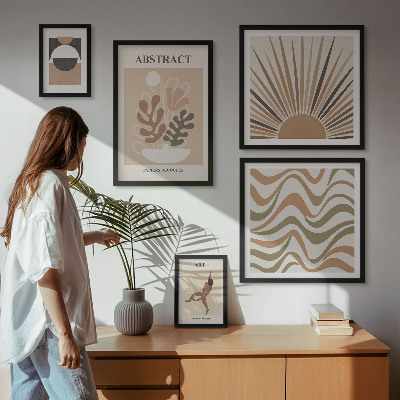 Galeria obrazów na ścianę Stylowe abstrakcje roślinne