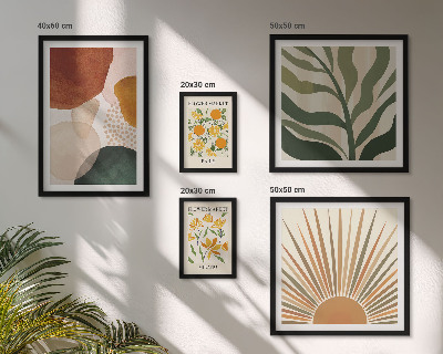 Zestaw obrazów w ramie do galerii ściennej Stylowe grafiki roślinne geometria