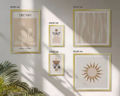 Zestaw obrazów w ramie do galerii ściennej stylowe dekoracje z motywem abstrakcji