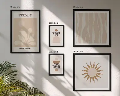 Zestaw obrazów w ramie do galerii ściennej stylowe dekoracje z motywem abstrakcji