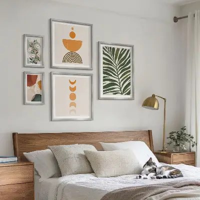Zestaw obrazów dekoracja ścienna z roślinnymi wzorami w stylu boho