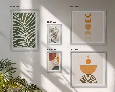 Zestaw obrazów dekoracja ścienna z roślinnymi wzorami w stylu boho