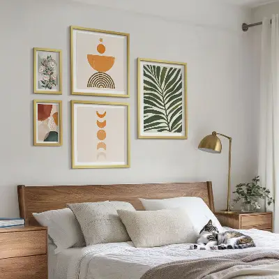 Zestaw obrazów dekoracja ścienna z roślinnymi wzorami w stylu boho