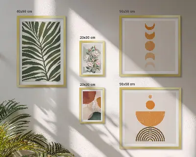 Zestaw obrazów dekoracja ścienna z roślinnymi wzorami w stylu boho