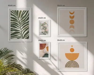 Zestaw obrazów dekoracja ścienna z roślinnymi wzorami w stylu boho