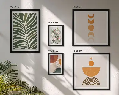 Zestaw obrazów dekoracja ścienna z roślinnymi wzorami w stylu boho