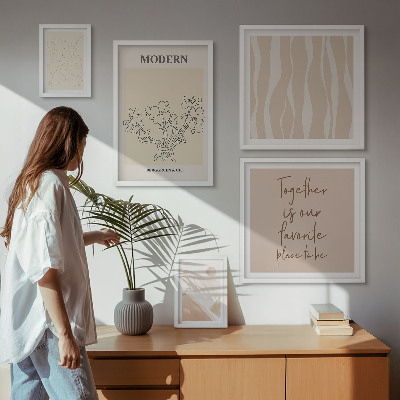 Zestaw obrazów w ramie do galerii ściennej Styl nowoczesny minimalistyczny zestaw