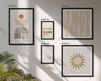 Zestaw 5 obrazów w ramie Stylowe abstrakcyjne formy natury