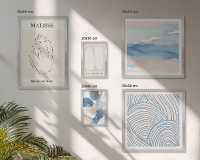 Zestaw 5 obrazów w ramie Stylowe grafiki natura abstrakcja