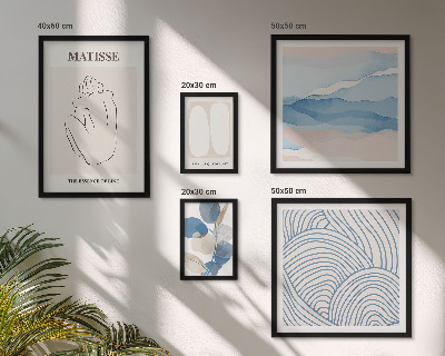Zestaw 5 obrazów w ramie Stylowe grafiki natura abstrakcja