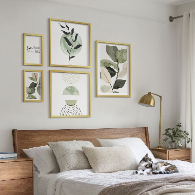 Galeria obrazów na ścianę Stylowe roślinne grafiki wnętrz