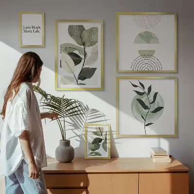 Galeria obrazów na ścianę stylowe roślinne grafiki do wnętrz