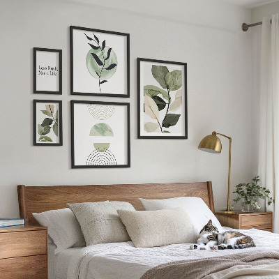 Galeria obrazów na ścianę Stylowe roślinne grafiki wnętrz