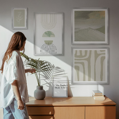 Dekoracja ścienna zestaw obrazów Stylowe grafiki pastelowe natury