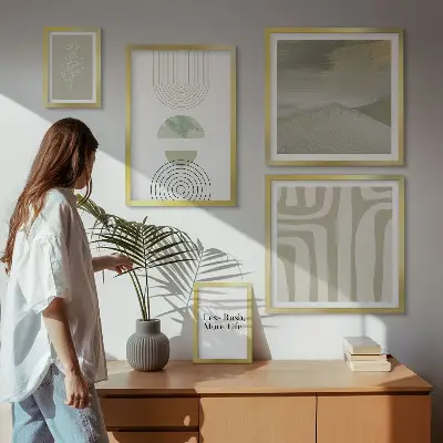 Zestaw obrazów dekoracja ścienna stylowe grafiki z motywem pastelowej natury