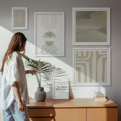 Zestaw obrazów dekoracja ścienna stylowe grafiki z motywem pastelowej natury