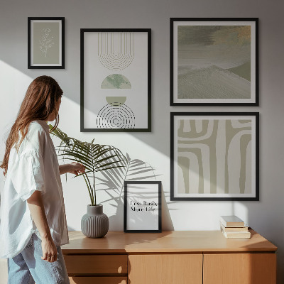 Dekoracja ścienna zestaw obrazów Stylowe grafiki pastelowe natury