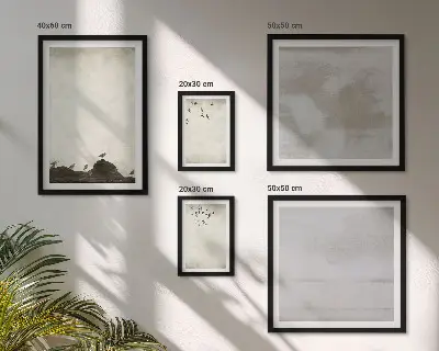 Galeria obrazów na ścianę stado ptaków w stylu industrialnym