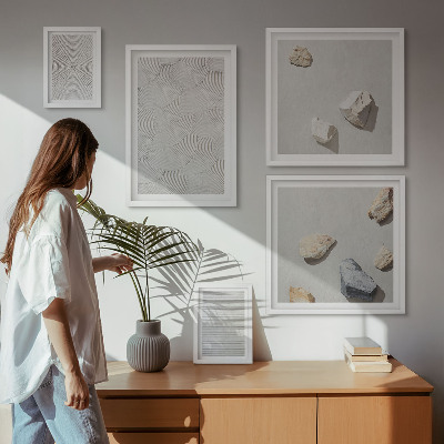 Galeria obrazów na ścianę Geometryczne tektury kamienie