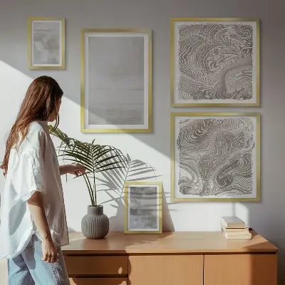 Zestaw obrazów w ramie do galerii ściennej wytarte tekstury w nowoczesnym stylu