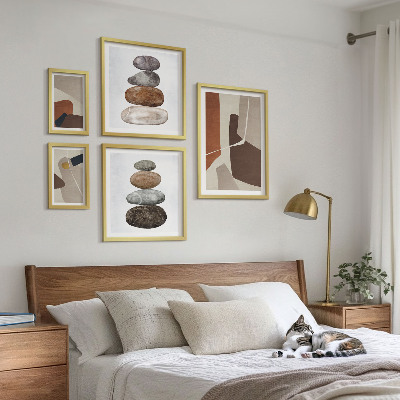 Zestaw 5 obrazów w ramie Abstrakcyjna boho sztuka nowa