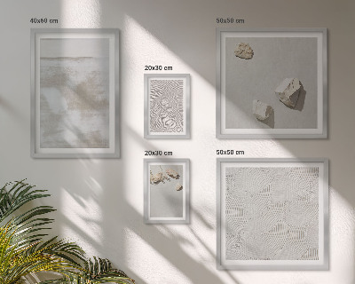 Zestaw obrazów w ramie do galerii ściennej Piasek kamienie boho tekstura