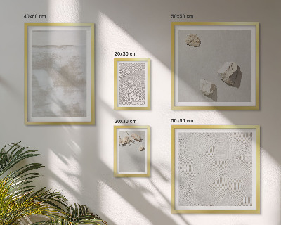 Zestaw obrazów w ramie do galerii ściennej Piasek kamienie boho tekstura