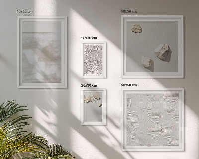 Zestaw obrazów w ramie do galerii ściennej Piasek kamienie boho tekstura