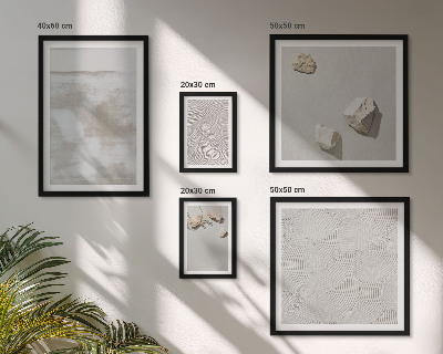 Zestaw obrazów w ramie do galerii ściennej Piasek kamienie boho tekstura