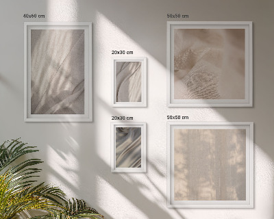 Zestaw obrazów w ramie do galerii ściennej Naturalne tkaniny boho zbliżenia