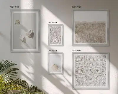 Galeria obrazów na ścianę jasne tekstury piasku w stylu boho