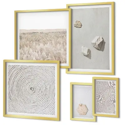Galeria obrazów na ścianę jasne tekstury piasku w stylu boho