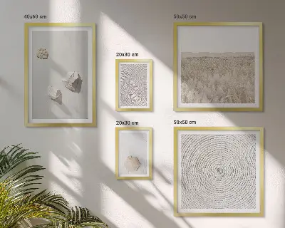 Galeria obrazów na ścianę jasne tekstury piasku w stylu boho