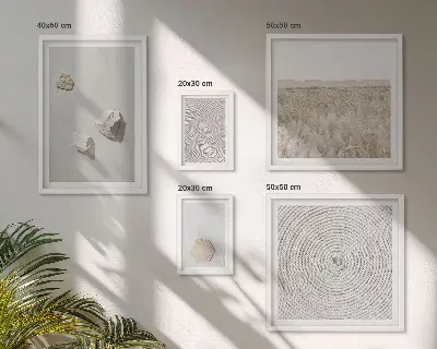 Galeria obrazów na ścianę jasne tekstury piasku w stylu boho
