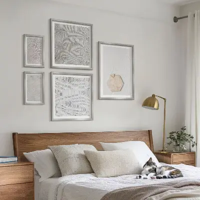 Zestaw obrazów dekoracja ścienna jasne tekstury piasku w stylu boho