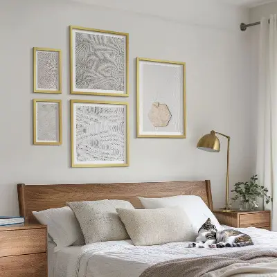 Zestaw obrazów dekoracja ścienna jasne tekstury piasku w stylu boho