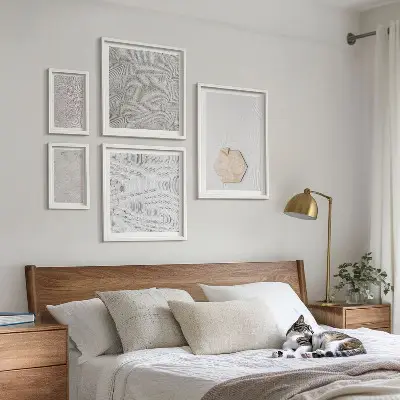 Zestaw obrazów dekoracja ścienna jasne tekstury piasku w stylu boho