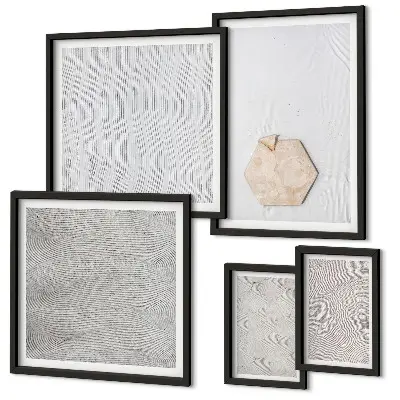 Zestaw obrazów dekoracja ścienna jasne tekstury piasku w stylu boho
