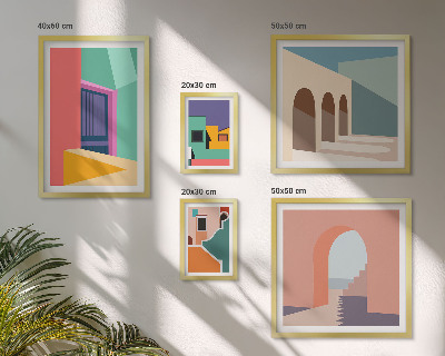 Galeria obrazów na ścianę Kolorowe ilustracje miasta