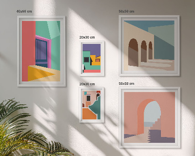 Galeria obrazów na ścianę Kolorowe ilustracje miasta