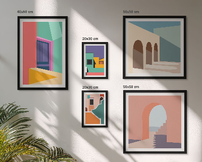 Galeria obrazów na ścianę Kolorowe ilustracje miasta
