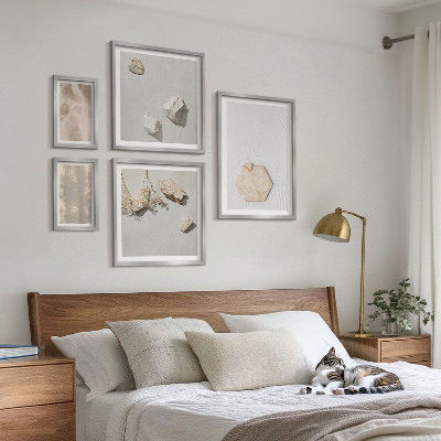 Dekoracja ścienna zestaw obrazów Subtelne tekstury boho naturalne