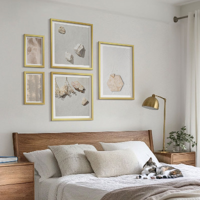 Dekoracja ścienna zestaw obrazów Subtelne tekstury boho naturalne