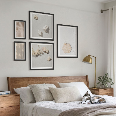 Dekoracja ścienna zestaw obrazów Subtelne tekstury boho naturalne
